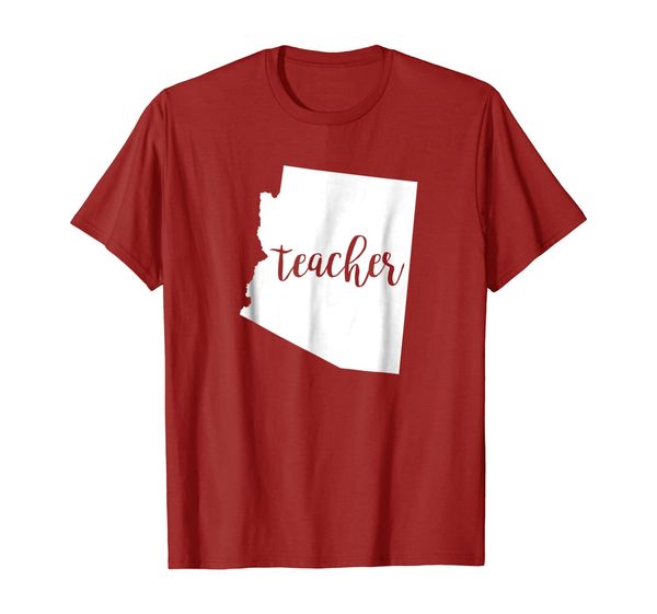 

arizona teacher az red home state school education tshirt, White;black