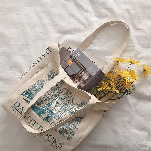 

evening bags canvas tote shopper bag for women 2021 large woman cotton cloth shoulder eco shopping female students handbags book