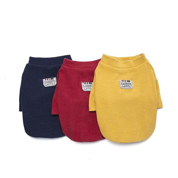 

dog apparel pet shirt vest 100% cotton cat puppy solid pajamas t-shirt for dogs cats small medium