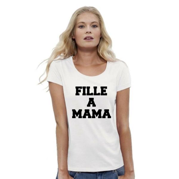 

t-shirt lady girl has mama, White;black