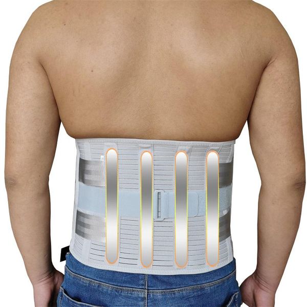

waist elastic adjustable double pull trimmer belt orthopedic posture corrector brace lower back lumbar support pain relief, Black;gray