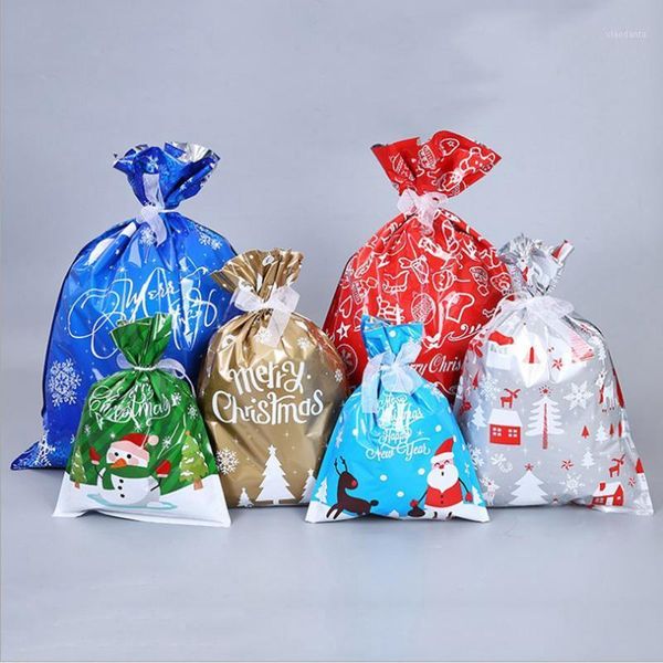 

christmas decorations 30/35pcs/set bag gift candy cookies plastic for packaging food drawstring pocket