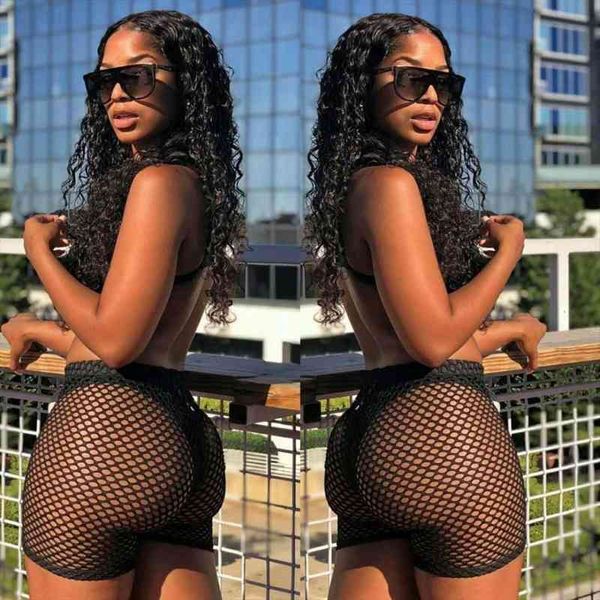 

shorts women ladies black mesh see through fishnet shorts summer mujer elastic hollow out bottoms, White;black