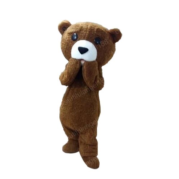 Cadılar bayramı Teddy Bear Maskot Kostüm Yüksek Kalite Özelleştirmek Karikatür Peluş Brown Ayı Anime Tema Karakter Yetişkin Boyutu Noel Karnaval Fantezi Elbise