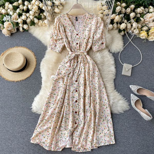 

casual dresses beach red elegant women summer autumn v-neck polka dot midi waist split vestidos de fiesta clothes zt9x, Black;gray