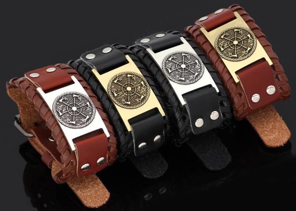 

slavic axe leather amulet bracelet -adjustable size 19-26 cm bangle, Black