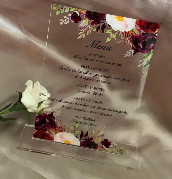 

other event & party supplies special acrylic wedding menu with base,acrylic menu,acrylic dinner menu,10pcs custom invitations,table decorati