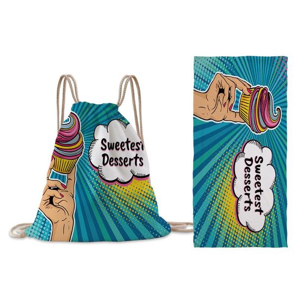 

towel silstar tex personality glasses girl bright color outdoor play summer season 2 in 1 beach bath bag