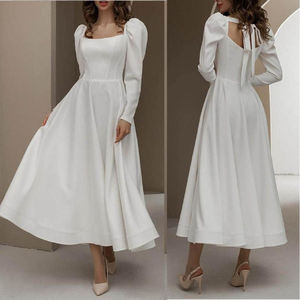 

casual dresses prom party dress temperament commuter white mid-waist long-sleeved waist halter unique design ball gown vestidos, Black;gray