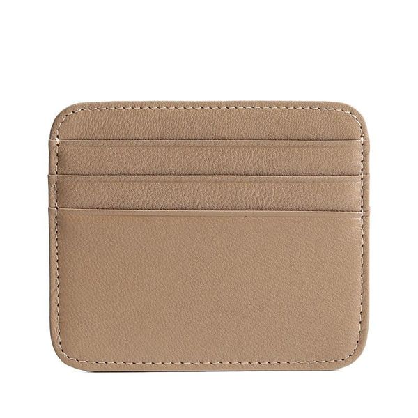 

card holders real leather sheepskin women holder with box, Brown;gray