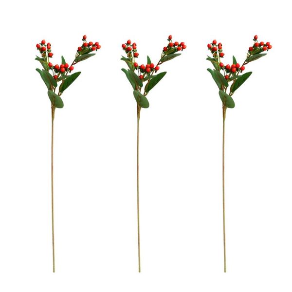 

decorative flowers & wreaths artificial plant pomegranate red cherry decoration diy accessories party cake gift stamen berries wedding home