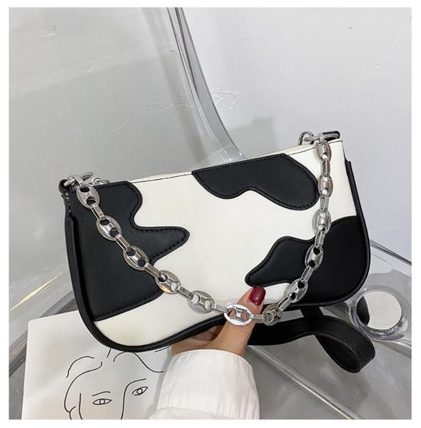 

evening bags cow pattern stitching pu leather shoulder bag designer trend crossbody simple feminine handbag and purse bolso