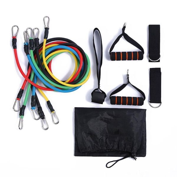 

11pcs pull rope resistance bands set yoga exercise fitness band rubber loop tube gym pilates brick