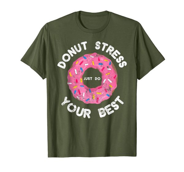 

donut stress just do your shirt funny foodie gifts, White;black