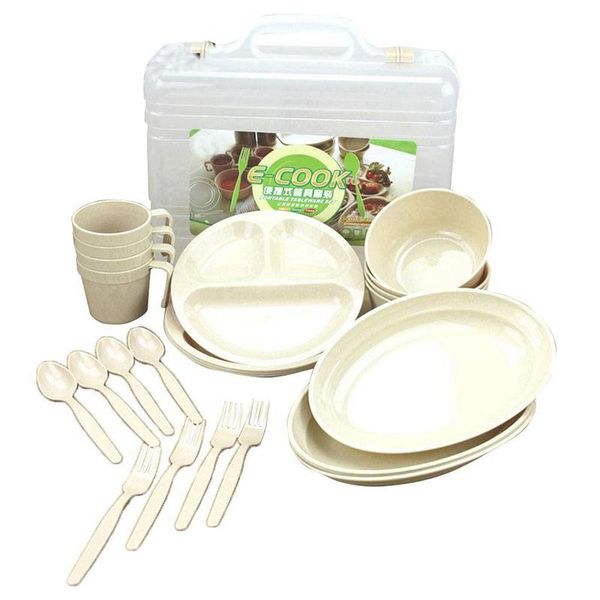 

hanging baskets outdoor picnic barbecue portable plastic tableware set bowl dish cup combination