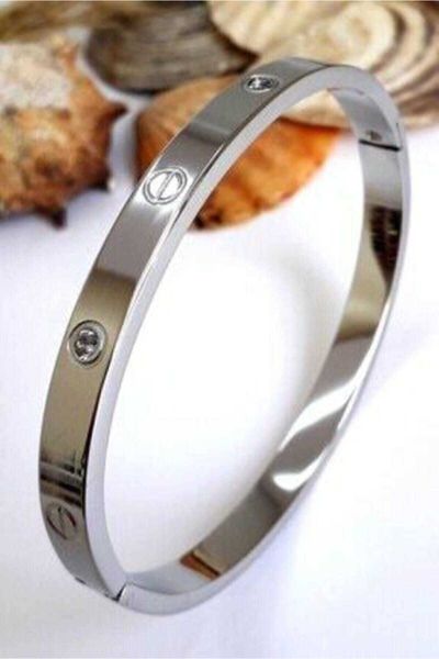 

bracelet en pierre de zircon acier inoxydable, 18 cm, Golden;silver