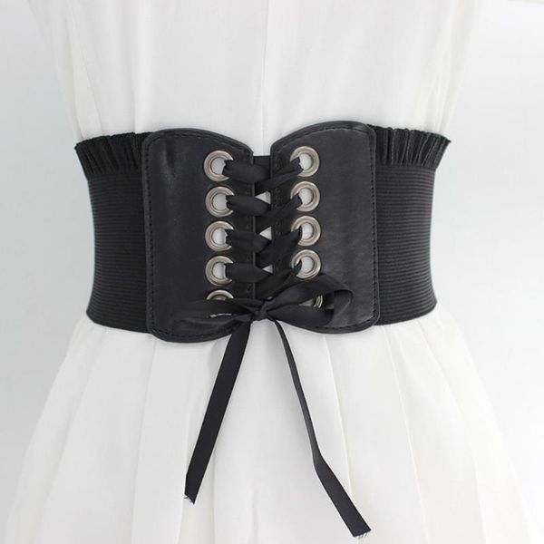 

belts waist band elastic super-wide women lace design retro belt for holiday, Black;brown