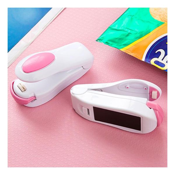 

bag clips mini portable heat sealing machine impulse seal packing kit tools (white)