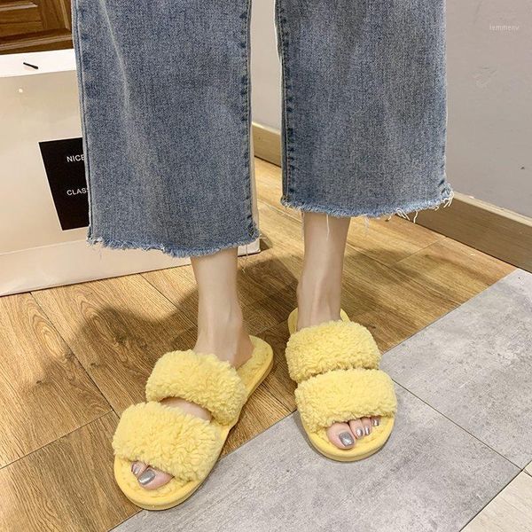 

women slippers winter cotton non-slip warm fur indoor shoes house slip-on women's sandal comfortable soft cute1, Black