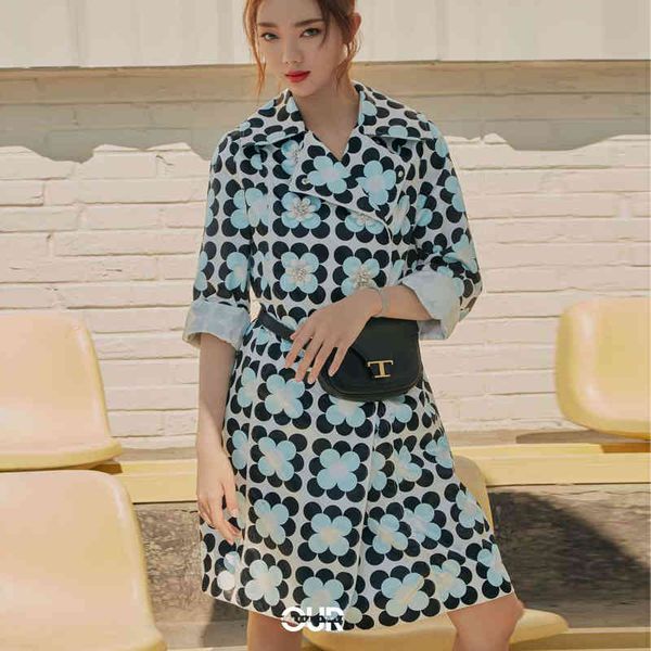 

blends autumn v-cleavage beads printed in sleeve female temperament jacket quality, Black