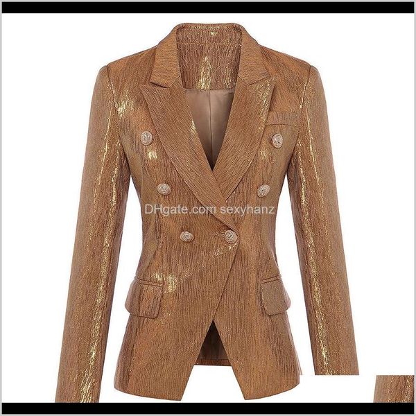 

suits blazers fashion fall winter designer womens lion metal buttons double breasted blazer jacket outer coat gold e2vj0 o26b4, White;black
