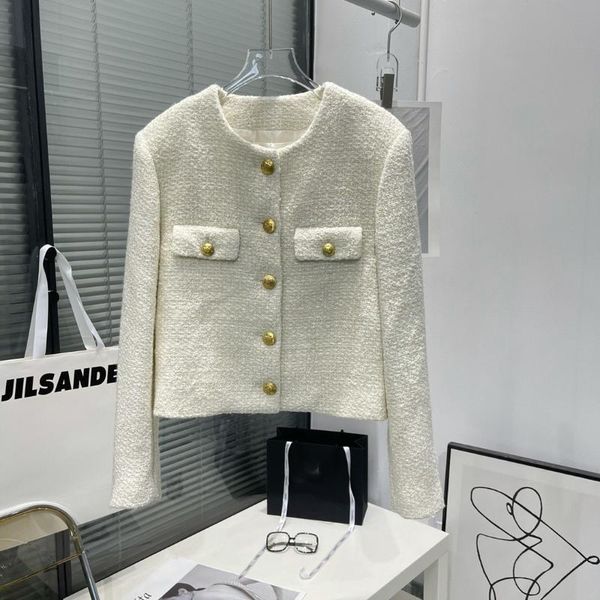 

women's wool & blends 2021 autumn style single breasted crew neck short solid casual versatile coat women, Black