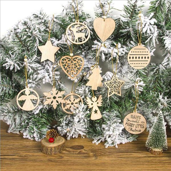 

party masks 2 packs/24pcs christmas decoration wooden hollow snowflake pendant tree spaper busy loading