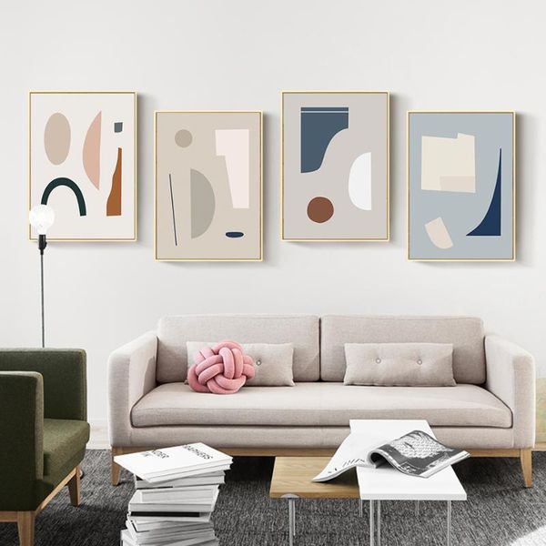 

paintings abstract color block canvas modern geometric wall art nordic posters and prints pictures for living room home decor