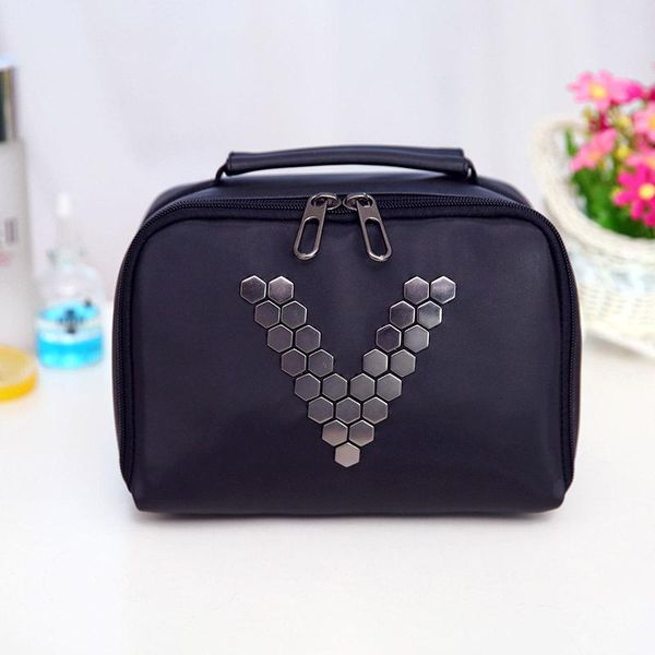 

cosmetic bags & cases 2021 arrival fashion rivet makeup organizer bag women large capacity brush storage ladies portable toiletry travel