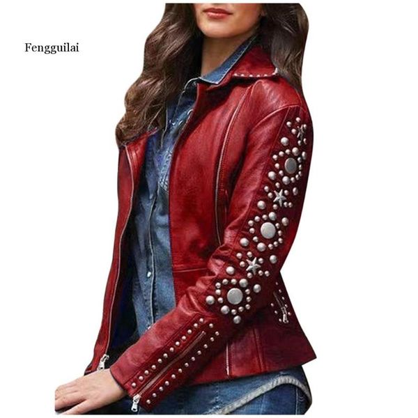 

women's leather & faux 2021 womens biker coats ladies solid lapel zipper jacket long sleeve coat short outerwear, Black