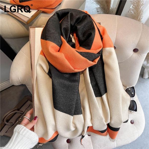

scarves [lgrq] women's keep double-sided cashmere warm geometric printed scarf long personality fashion autumn winter 2021 19d4908, Blue;gray