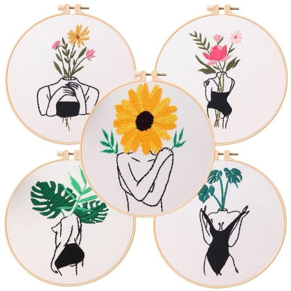 

other arts and crafts beauty lady embroidery kit for beginners, modern starter kits, gift set, craft kit, english description