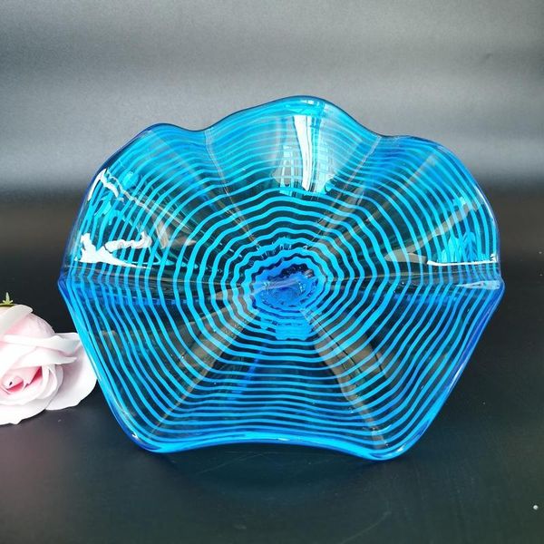 

wall lamp hand blown glass lamps decorative art plates mounted sconce blue color platter