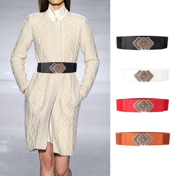 

fashion carved flower buckle waistbelts simple wide stretch nylon belt female lady coat dress waistbands elegant straps, Black;brown