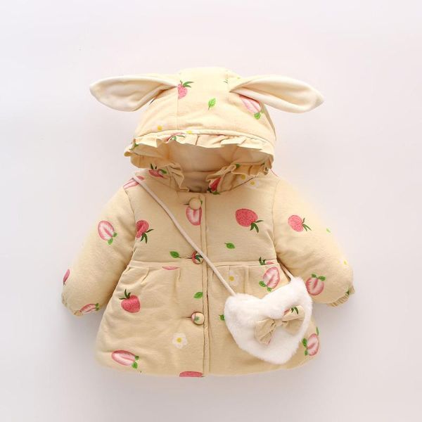 

jackets baby girl clothes ears thicken jacket autumn winter warm hooded girls coat christmas 1-3 year toddler outerwear, Blue;gray