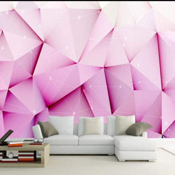 

wallpapers drop wallpaper 3d custom stereo dream purple geometry el corridor mural tv backdrop