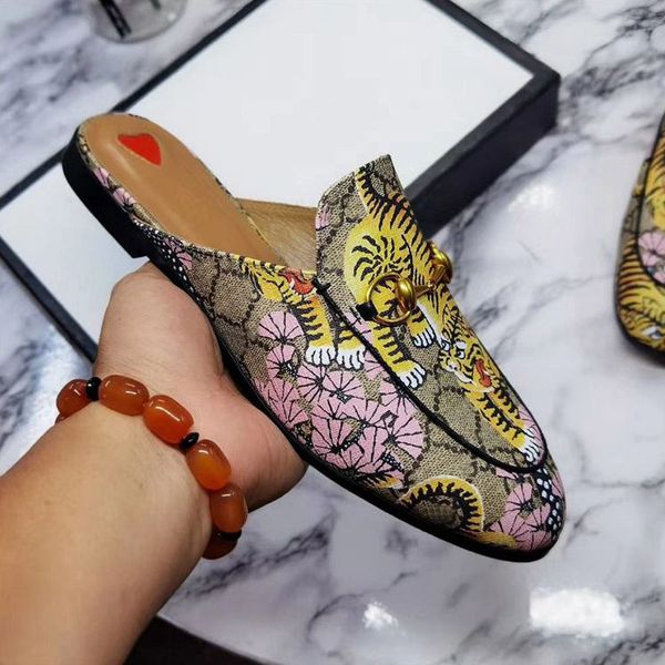 

fashion designer classic woman sandals slipper shoe casual shoes flat slide with box dust bag size 34-46, Black