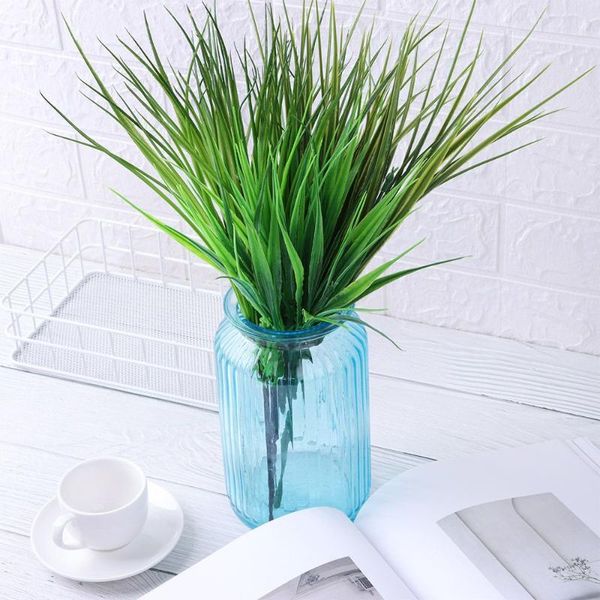 

decorative flowers & wreaths 7 branches artificial plastic green grass plants fake office home garden decoration