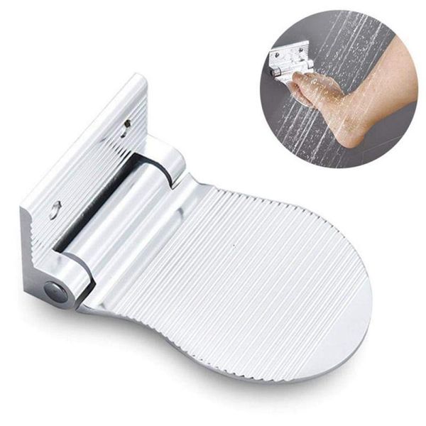 

bath mats 1pcs anti-slip aluminium alloy shower footstool wall mounted footrest step bathroom accessories rug