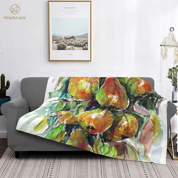 

pear blanket fleece travel soft cute bedspread blankets