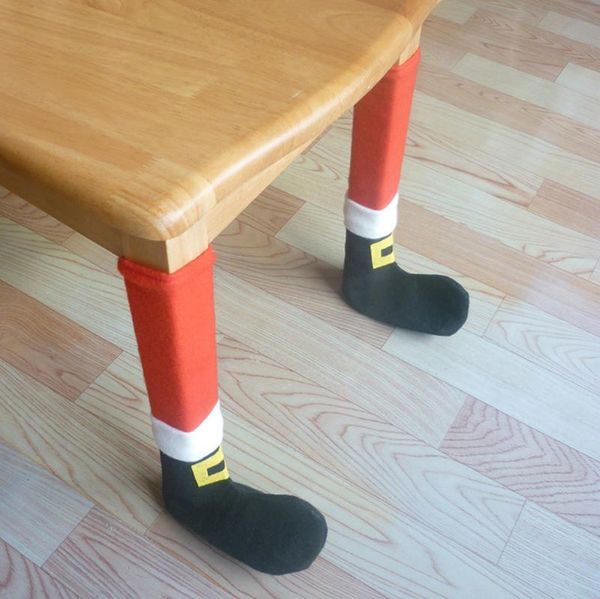 

35#1pc table leg chair foot covers santa claus navidad christmas decoration for home cover decor year supplies