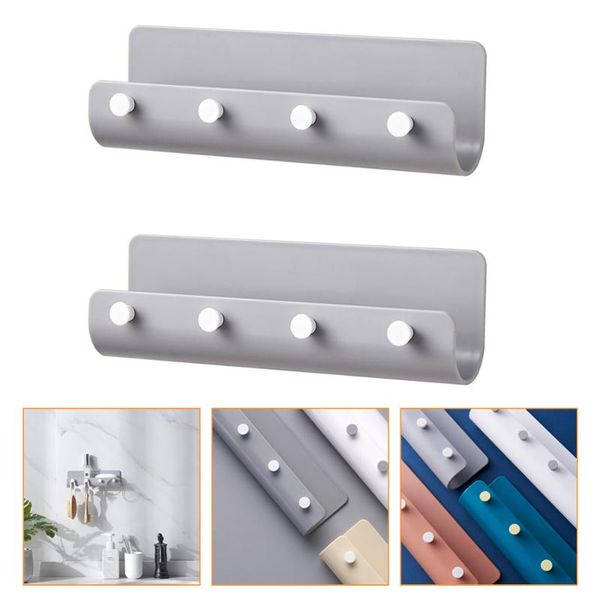 

hooks & rails 2pcs punch storage rack wall-mounted hanging for bathroom