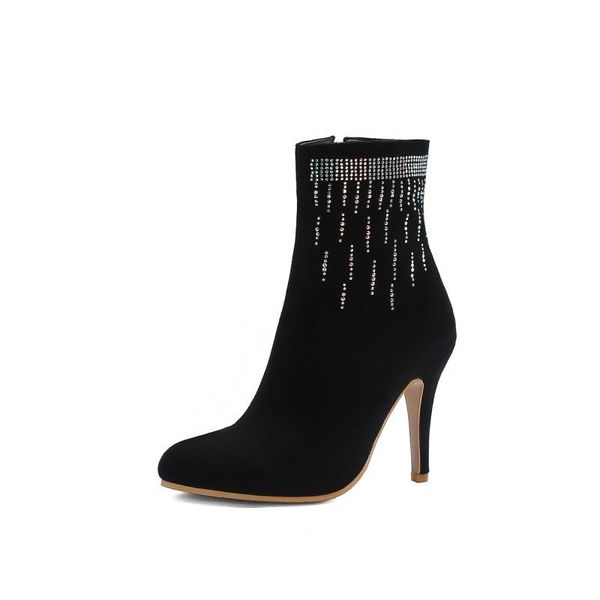 

boots big sizepointed women woman winter shoes botas, Black