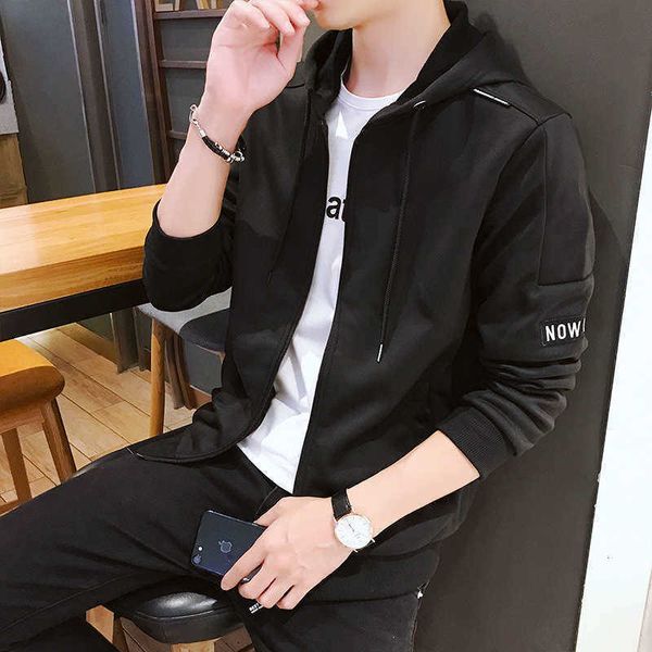 

hoodie men's tracksuits sweater spring youth leisure trend slim and handsome autumn sportswear fashion wear, Gray