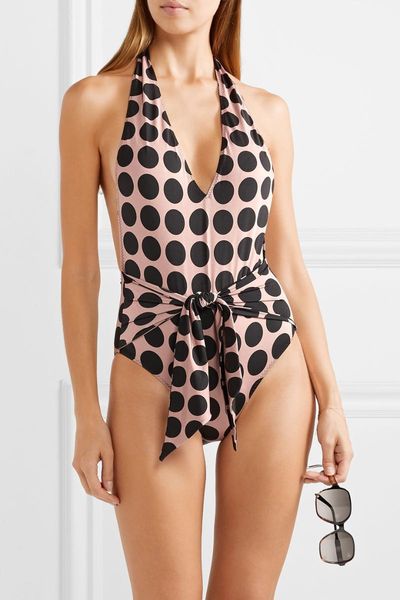 

pink dot slim fit bandage one-piece swimsuit push up swimwear women body backless swimming bathing suit beach bather pool suits