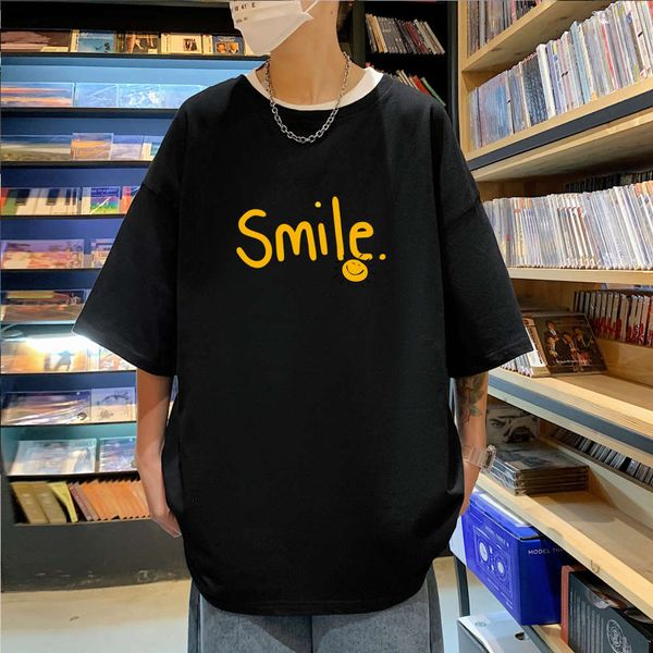 

men's short sleeve fashionable print slim round neck pullover t shirt, White;black