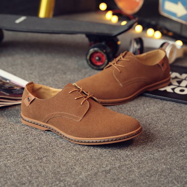 

spring style men women size 48 nubuck leather shoes lace up british tooling trend casual men's shoe cross-border code: w-a722, White;red