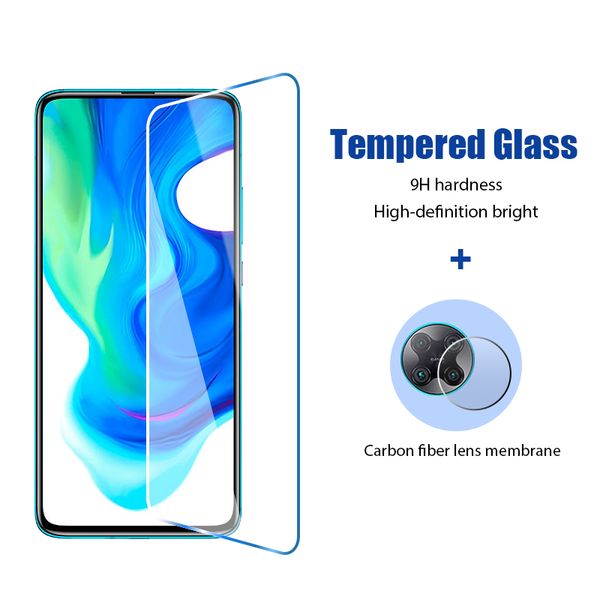 Handy-Displayschutz 2in1 Glas für Xiaomi Poco F3 Displayschutzfolie für Xiaomi Poco F2 Pro X3 NFC Kameraobjektivfolie Little