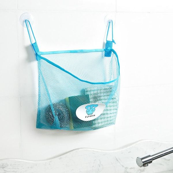 

storage bags 1 pc polyester transparent cartoon bathroom sucker hanging mesh bag bath tub toys cosmetics organizer