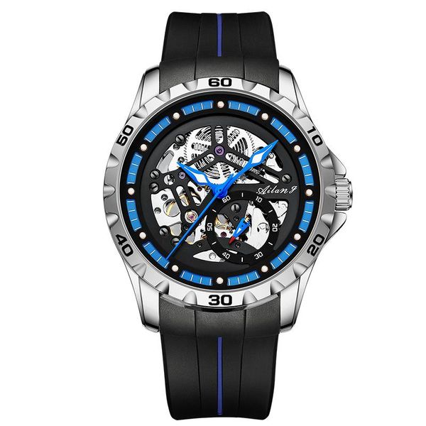 

wristwatches 2021 original design ailang mechanic watches for men diver's watch casual fashion hollow automatic men's belt, Slivery;brown